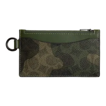COACH Card Case Coated Canvas Card Holder Mini Men's Green