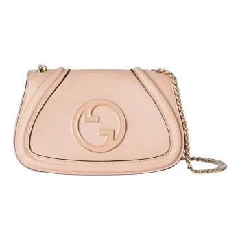 GUCCI Blondie Leather Shoulder Bag Mini Women's Light Pink