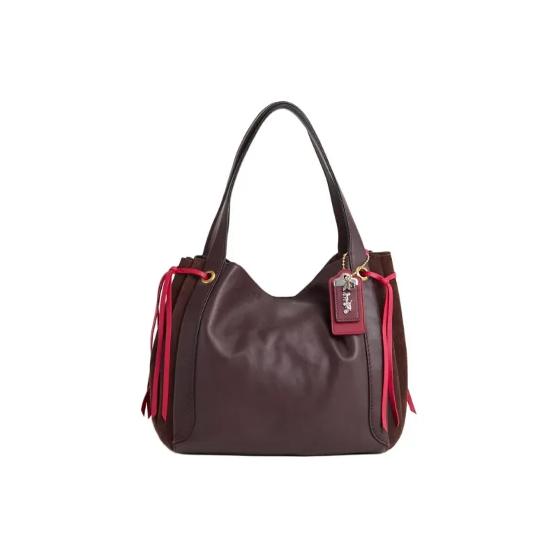 COACH Harmony Gloves Made Of Tanned Leather Hobo Man Shoulder Bag Large Size Women's Ox Blood Color-0