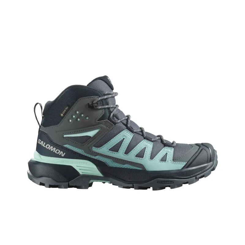 SALOMON X ULTRA 360 Slip Resistant Waterproof Mid Top Hiking Shoes Women's Gray Blue-1