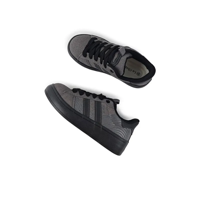 La Chapelle Abrasion Resistant Slip Resistant Skateboard Shoes Women's Black Warrior-3
