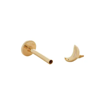 Monica Vinader 14kt Yellow Gold Crescent Moon Single Earring