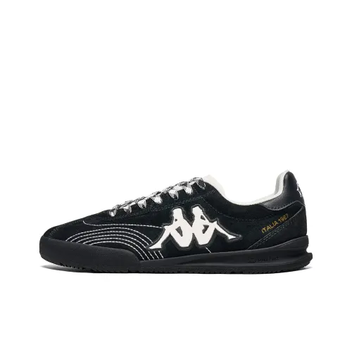 Kappa TIRO Back to Back Anti Slip Wear Resistant Low Top Skateboard Shoes Unisex Black Classic White