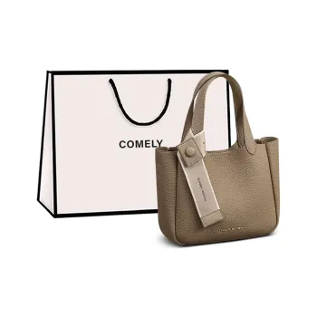 COMELY Cow Leather Patchwork Synthetic Leather Shoulder Bag Crossbody Bag Handbag Regular Women's Elephant Gray