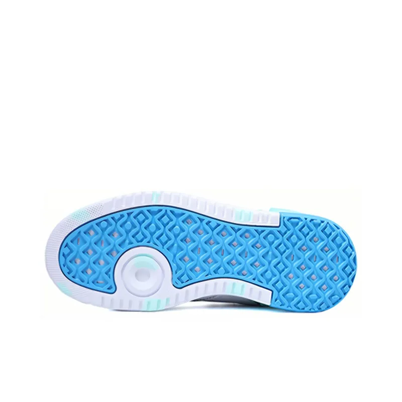 PEAK Taichi 910 Coverage Anti-Slip And Wear-Resistant High-Top Skateboard Shoes Women's White Blue-3