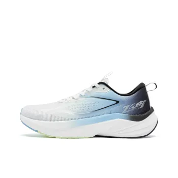 QIAODAN Cushioned Slip Resistant Abrasion Resistant Low Top Casual Running Shoes Men's White Blue Black