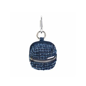 INKOCHU Cross-Grain Denim Earphone Case Mini Women's Blue