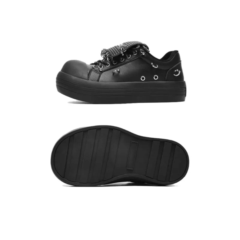 Year By Year Low Top Skateboard Shoes Unisex Black-3