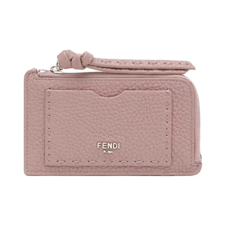 FENDI Peekaboo Calfskin Card Holder Women's Pink-0