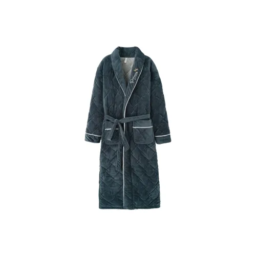 MADALLO Pajama Robe Men's Navy Blue