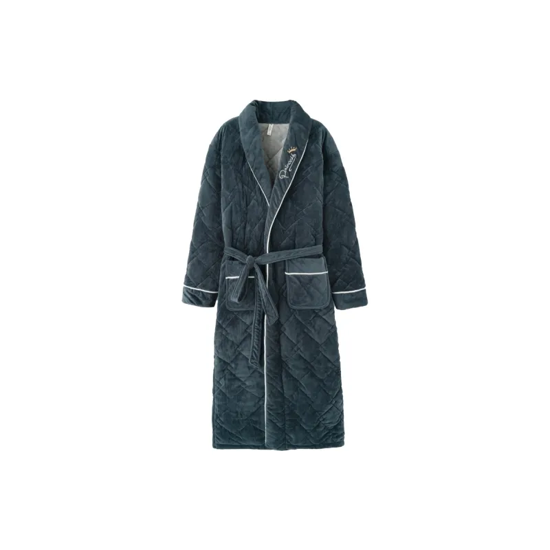 MADALLO Pajama Robe Men's Navy Blue-0