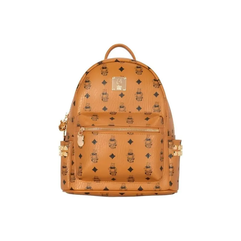 Disney MESUCA/Mask Winnie The Pooh Series Synthetic Leather Backpack Unisex Brown-0