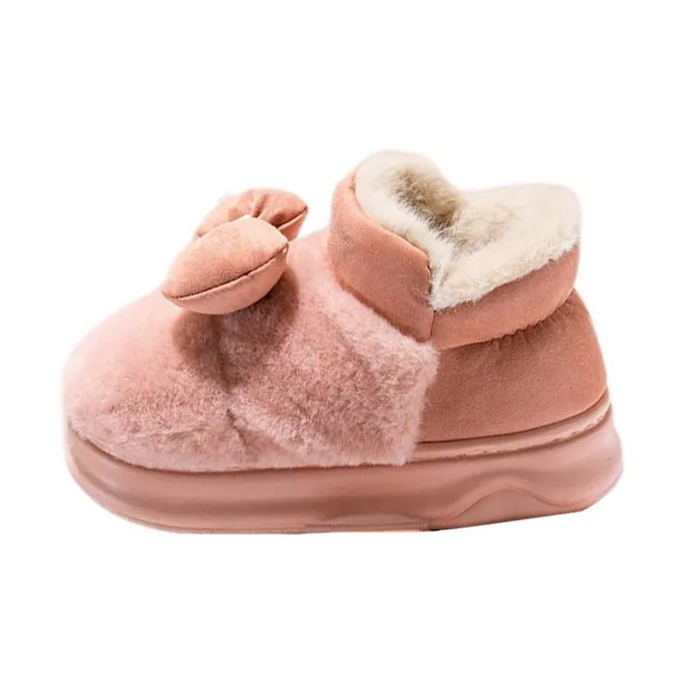 NAIHUO Padded Shoes Women's Winter Warm Platform Indoor Home Slip-Resistant Postpartum Shoes Cotton Slippers-9