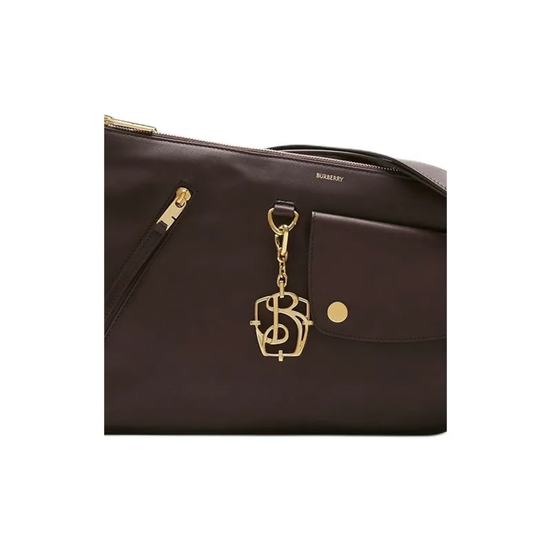 Burberry Calfskin Shoulder Bag Crossbody Bag Women's Berry-4