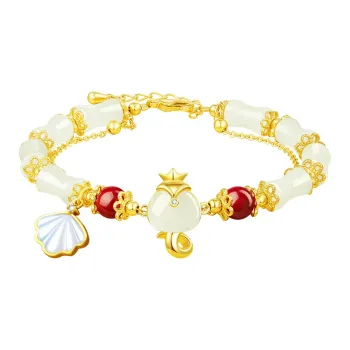 SGE Hetian Jade Bracelets Pale Greenish White Jade Women's