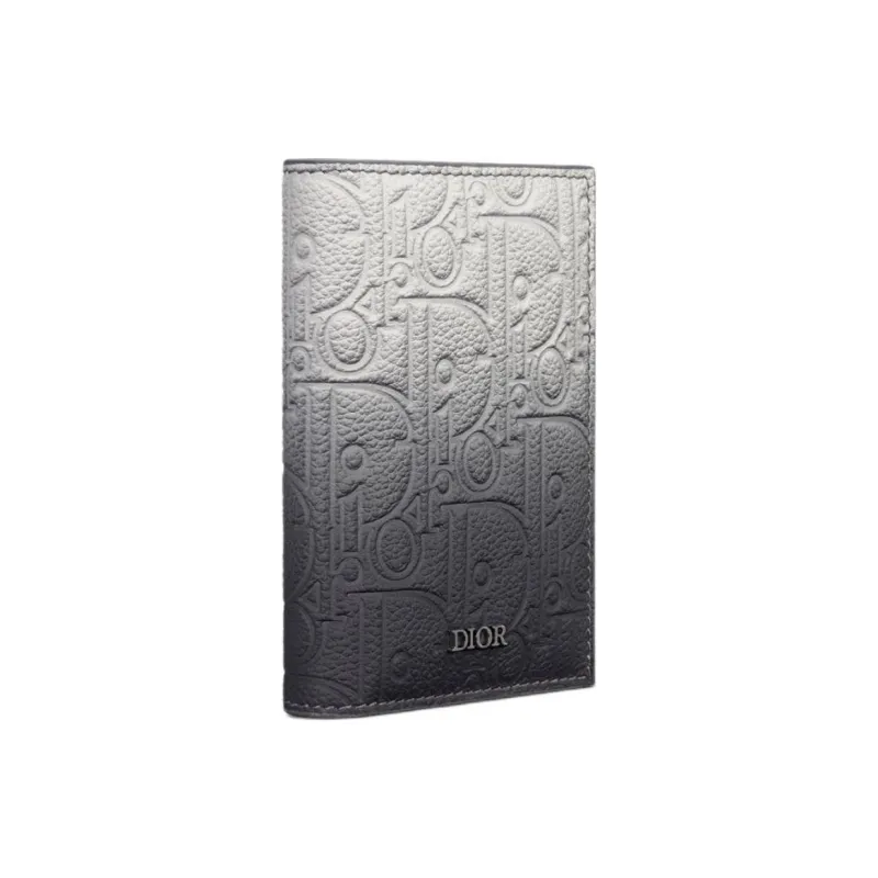 DIOR Cow Leather Card Holder Card Holder Unisex Gray & Black Gradient-1