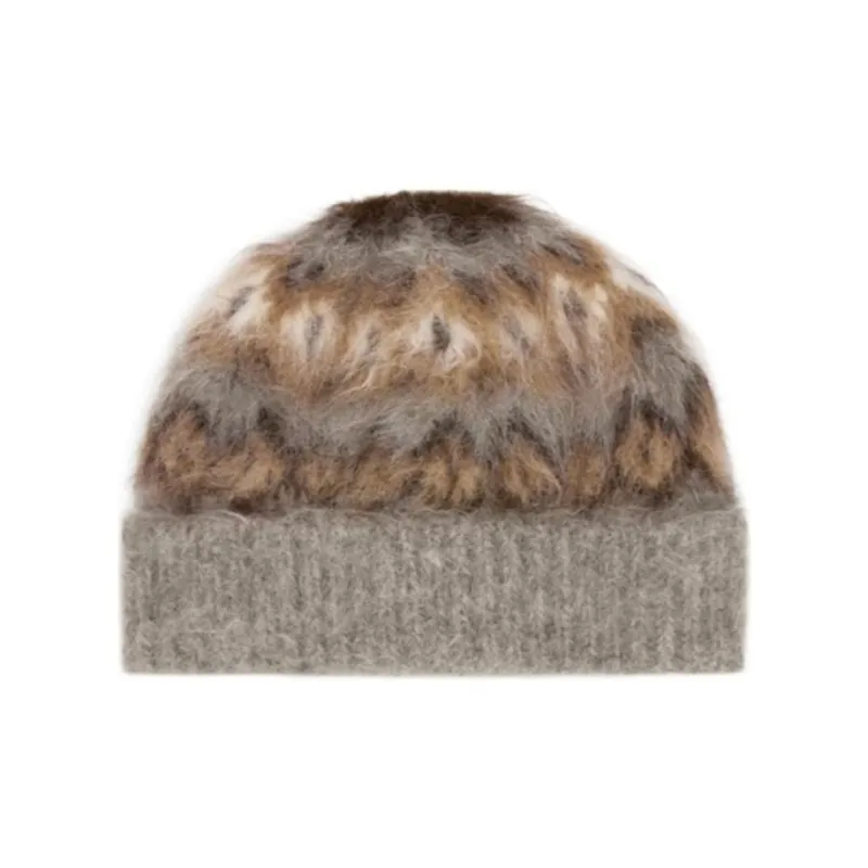CELINE Beanie In Brushed Fair Isle Alpaca Wool-0