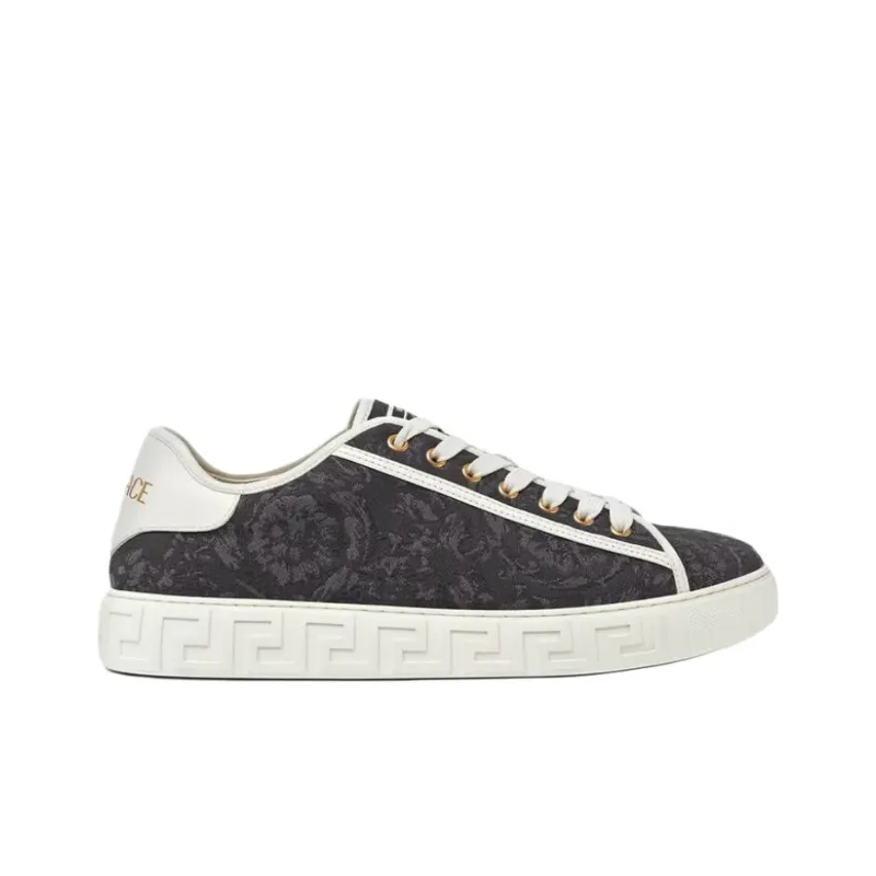 FANSIZHE Barocco Low Top Skateboard Shoes Men's Black-1