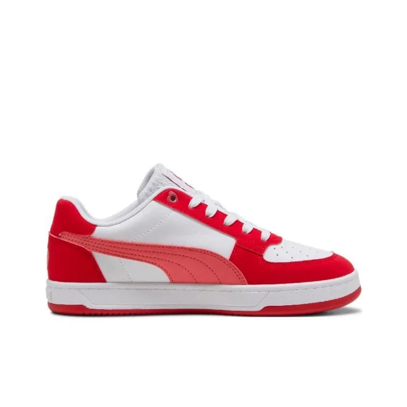 PUMA Caven 2.0 Slip Resistant Low Top Skateboard Shoes Women's White Red-1