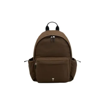 AMIPARIS Fabric Backpack Large Size Unisex Dark Olive Green