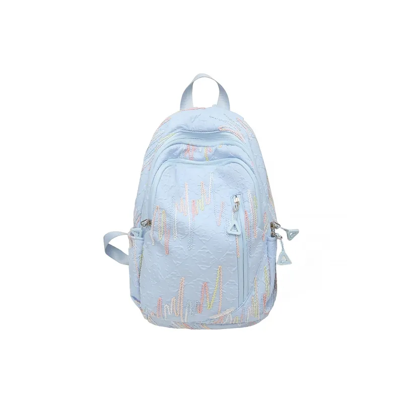 BAODIDAISHU Nylon Backpack Regular Women's White Black Blue Pink-6