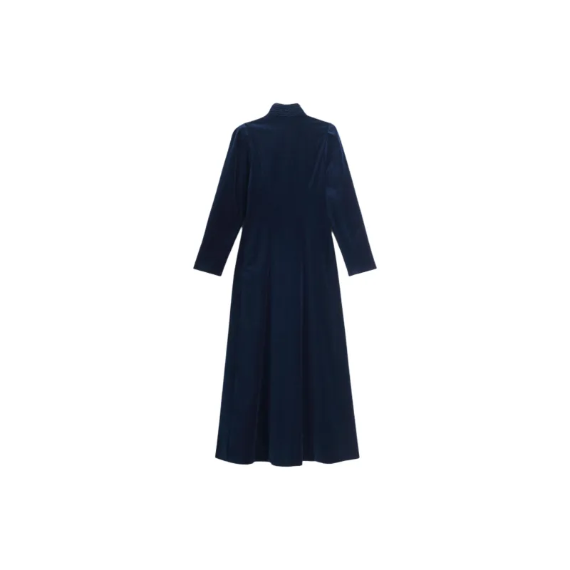 ZARA Kate Moss Collaboration Long-Sleeved Dresses Women's Blue-1