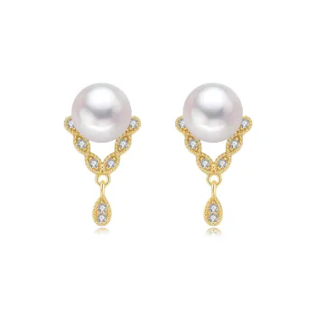Double Happiness Gift Freshwater Pearl Stud Earrings Unisex