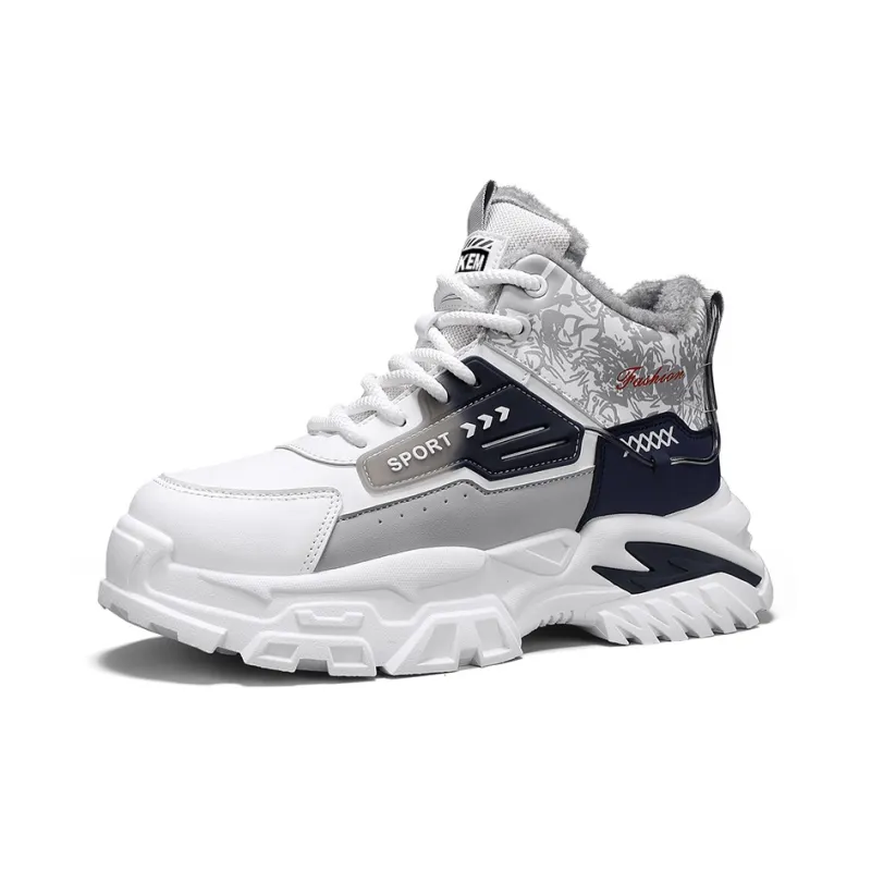 JKEM Anti-Slip And Wear-Resistant Height Increasing High-Top Chunky Sneakers Men's-1