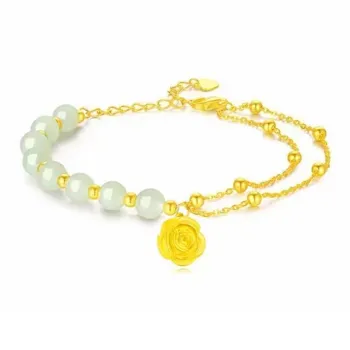 FUSSEM Hetian Jade Bracelets Pale Greenish White Jade Women's