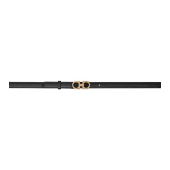 FERRAGAMO Leather Leather Belts Women's Black Width: 2CM
