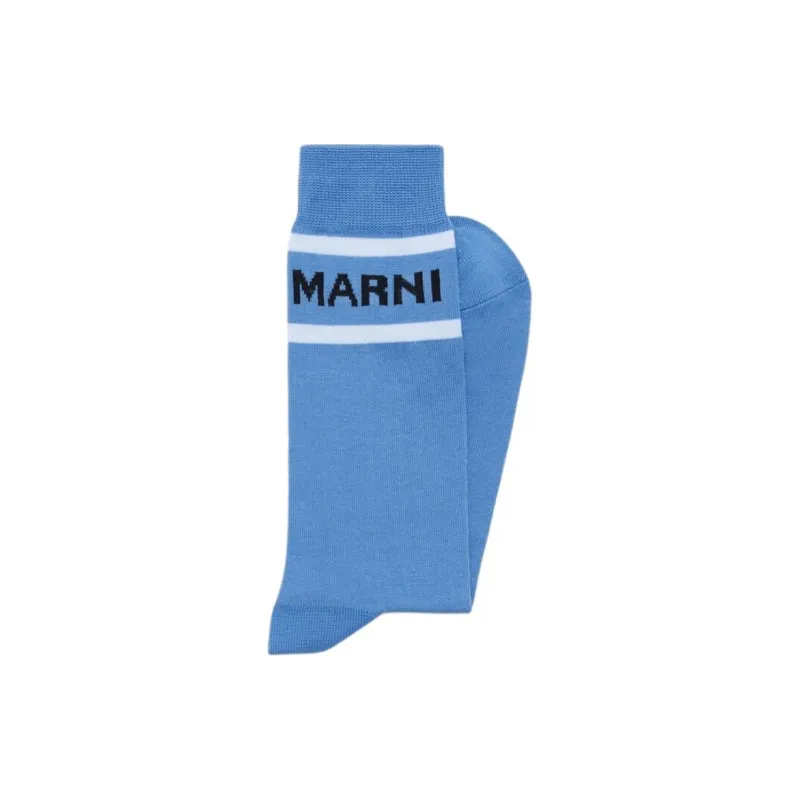 MARNI Contrast Trim Logo Intarsia Socks-1
