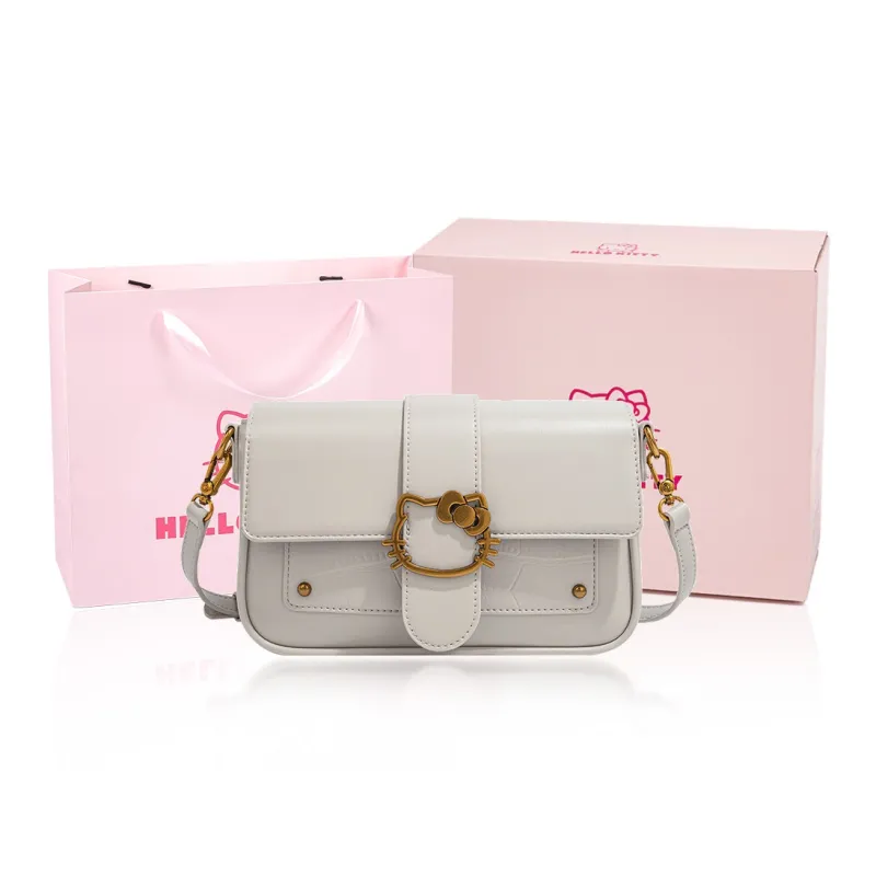 MESUCA Sanrio Hello Kitty PU Shoulder Bag Regular Women's Black/White/Pink-10