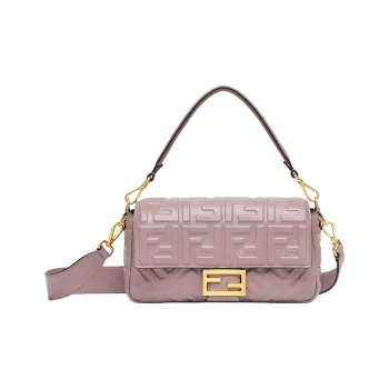 FENDI Baguette Calfskin One Shoulder Handbags Women's Pink