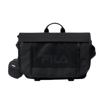 FILA Nylon Messenger Bag, Shoulder Bag, Crossbody Bag, Handbag Trumpets Unisex Black
