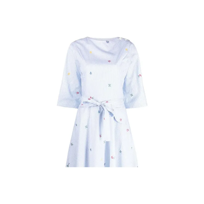 KENZO SS23 Long Sleeved Dress Women's Blue-2