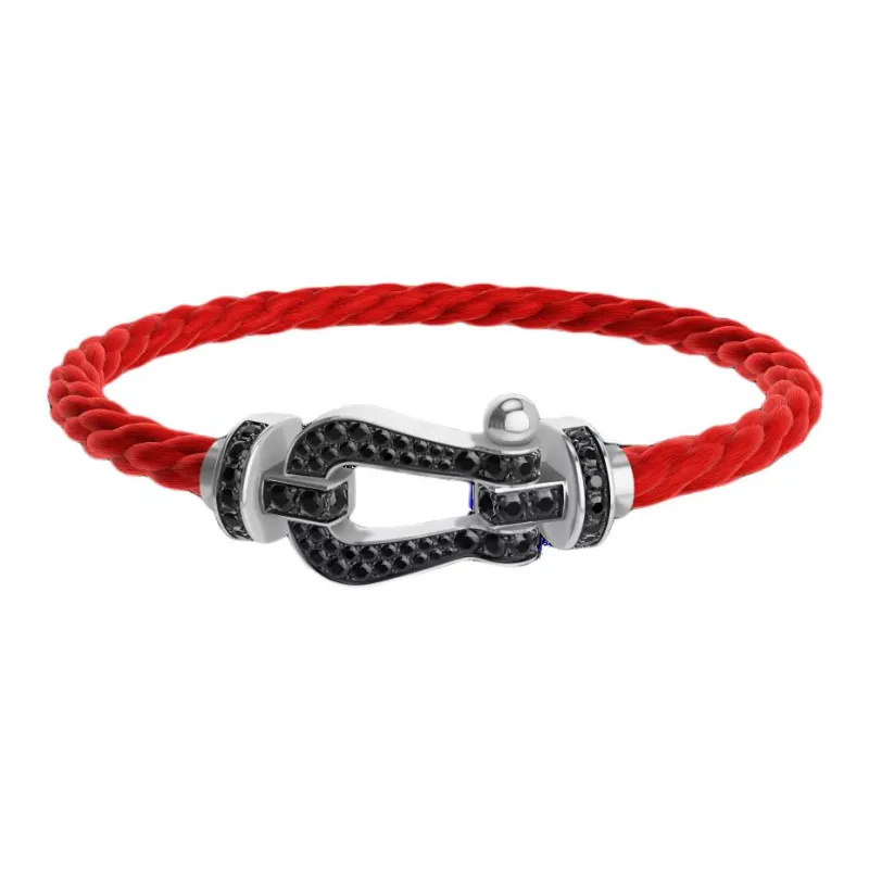 FRED 18K White Gold Bracelets Men's Red-2