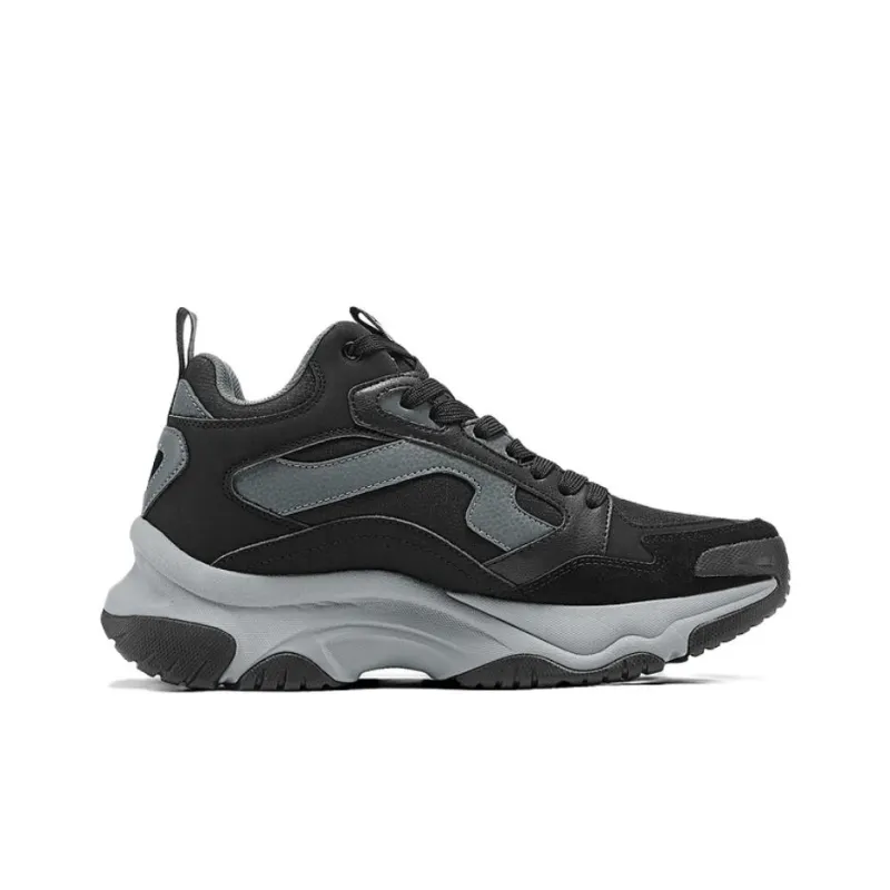 Skechers Cushioning Anti Slip And Wear Resistant High Top Chunky Sneakers Men's Black-1