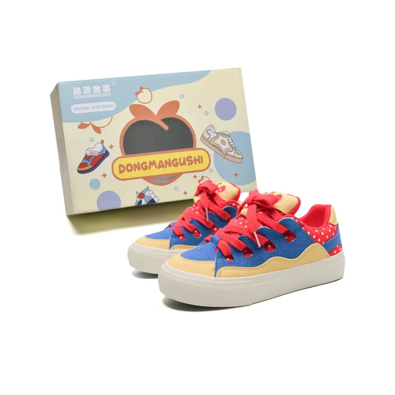 Anime Story Slip Resistant, Abrasion Resistant, Lightweight, Breathable Low Top Skateboard Shoes Women's Mint Chocolate-16