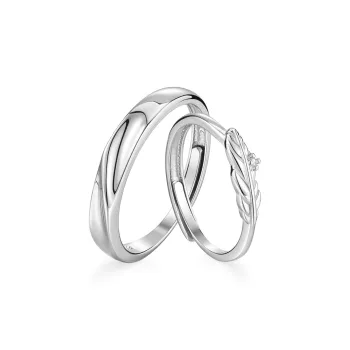 VEODO 925 Sterling Silver Rings Unisex Silver Anniversary Box Set