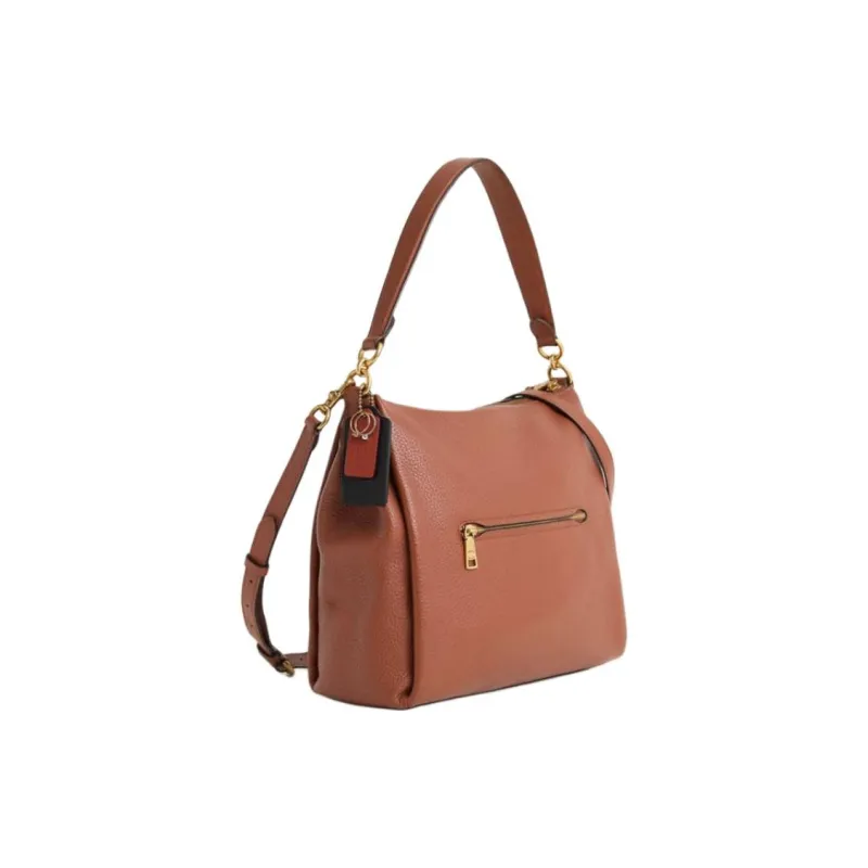 COACH Shay Leather Shoulder Bag Large Size Women's Brown-2