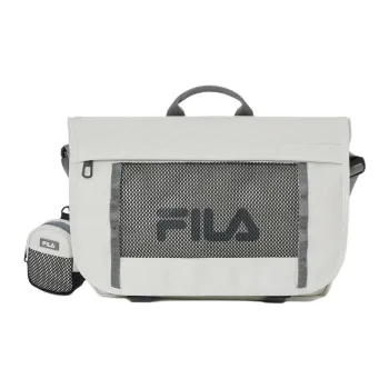 FILA Nylon Messenger Bag, Shoulder Bag Trumpets Unisex Gray White