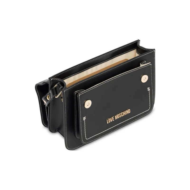 LOVE MOSCHINO Heart plaque Leather Cross Body Bag-2