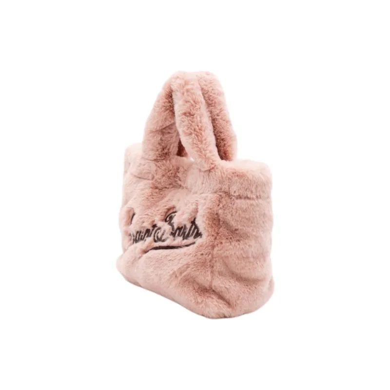 MC2 SAINT BARTHELEMY Faux Fur Tote Bag, Shopping Bag, Shoulder Bag, Crossbody Bag, Handbag Mini Women's Pink-2