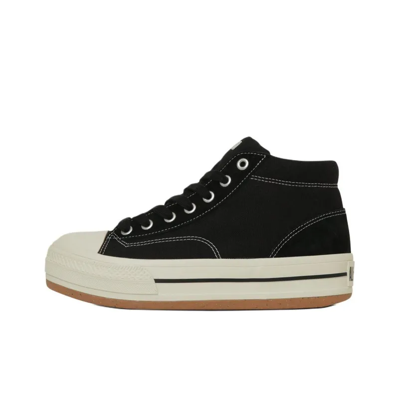 Converse All Star Anti Slip Wear Resistant Mid Top Canvas Shoes Unisex Black-0
