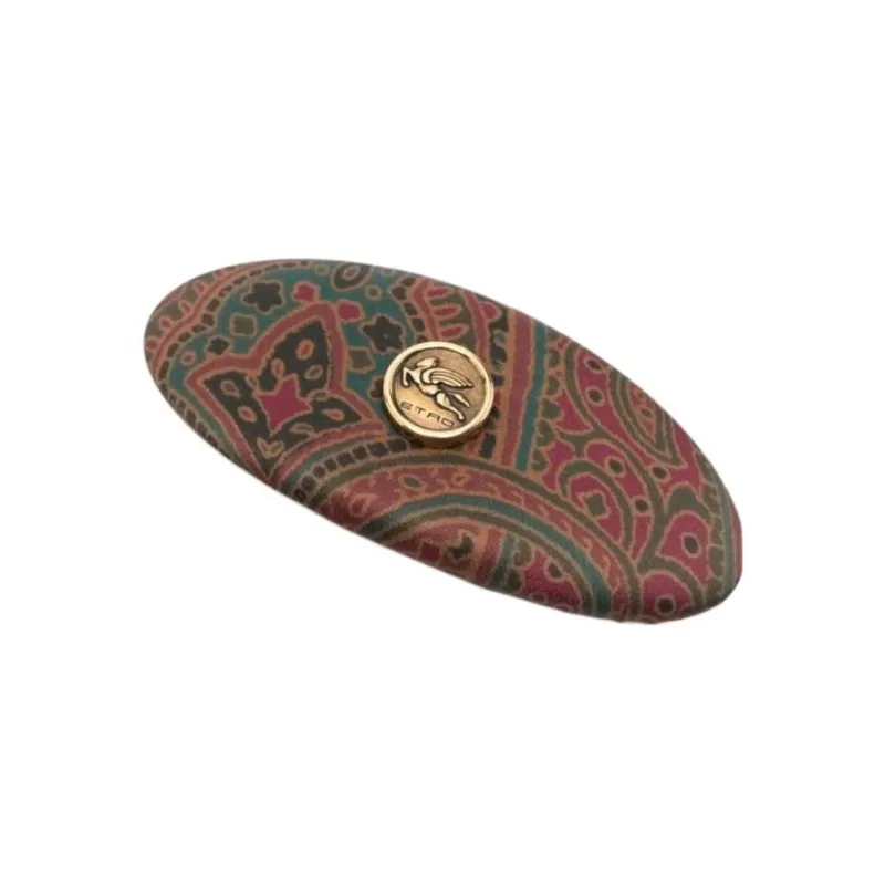 ETRO Polyester, Zinc Alloy Hair Clips Women's Dark Green-1