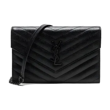 SAINT LAURENT Chain Wallet Monogram Black