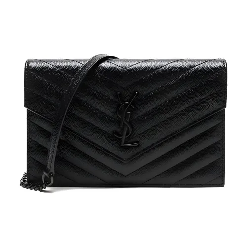SAINT LAURENT Chain Wallet Monogram Black
