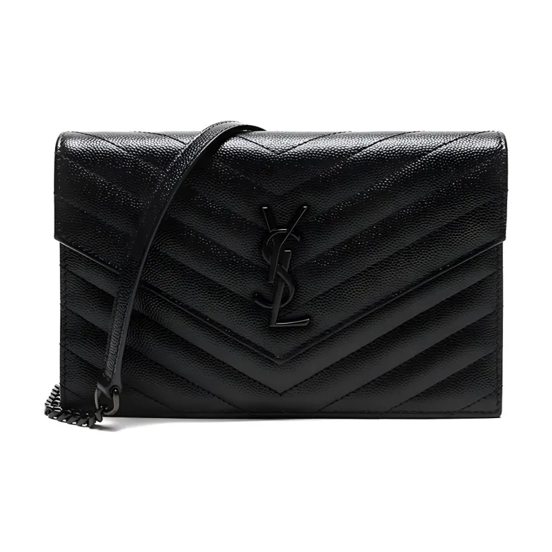 SAINT LAURENT Chain Wallet Monogram Black-0
