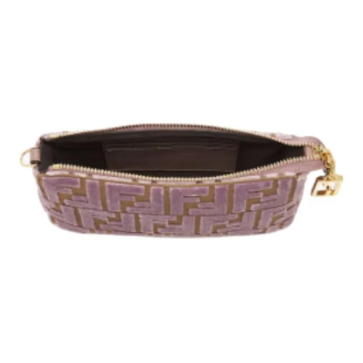 FENDI Velvet Clutch Women's Pink-4