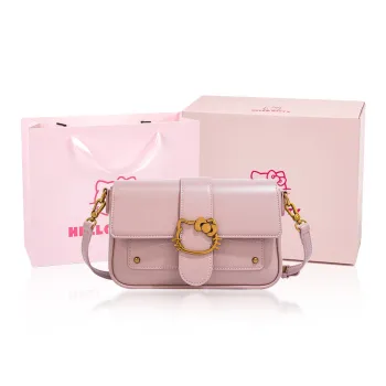 MESUCA Sanrio Hello Kitty PU Shoulder Bag Regular Women's Black/White/Pink